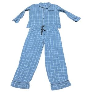 Pajamagrams steel blue flannel men’s pajamas. Size M. GUC